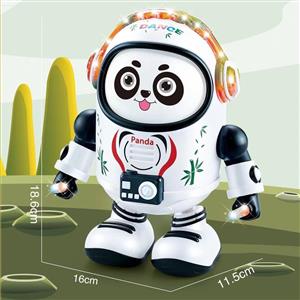 Electric dancing cool lights dynamic music walking left and right space panda toys